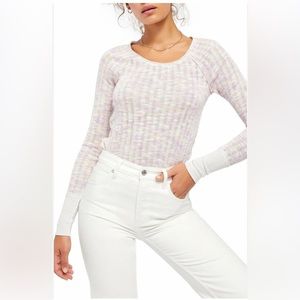 Free People Womens Spaced Out Long Sleeve Ribbed Sweater NWT SIZE XS